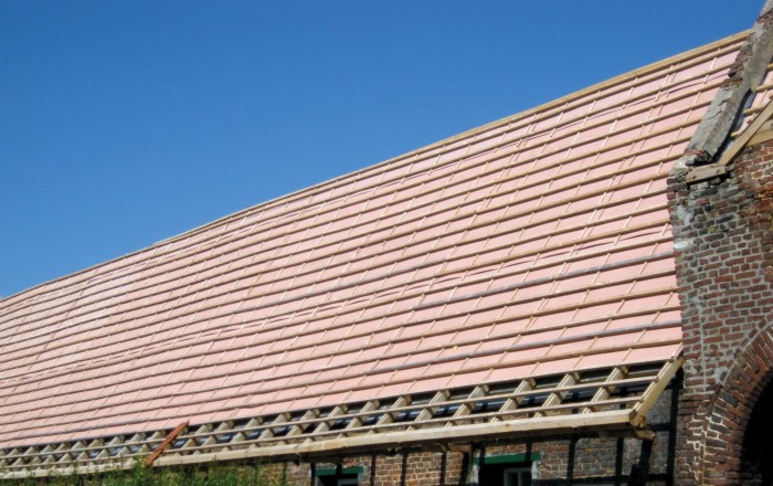 Detail aanleg hellend dak particuliere woning